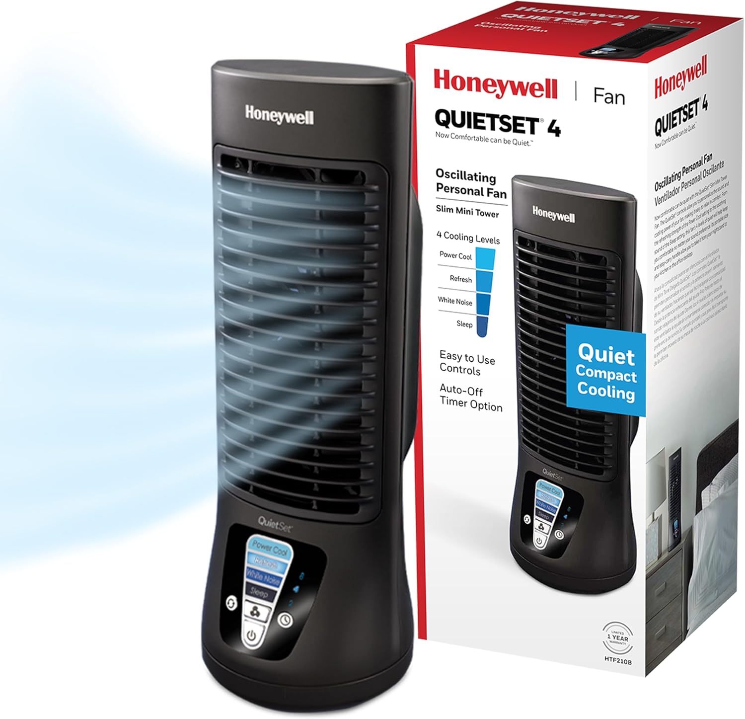 Honeywell HTF210B QuietSet Personal Table Fan