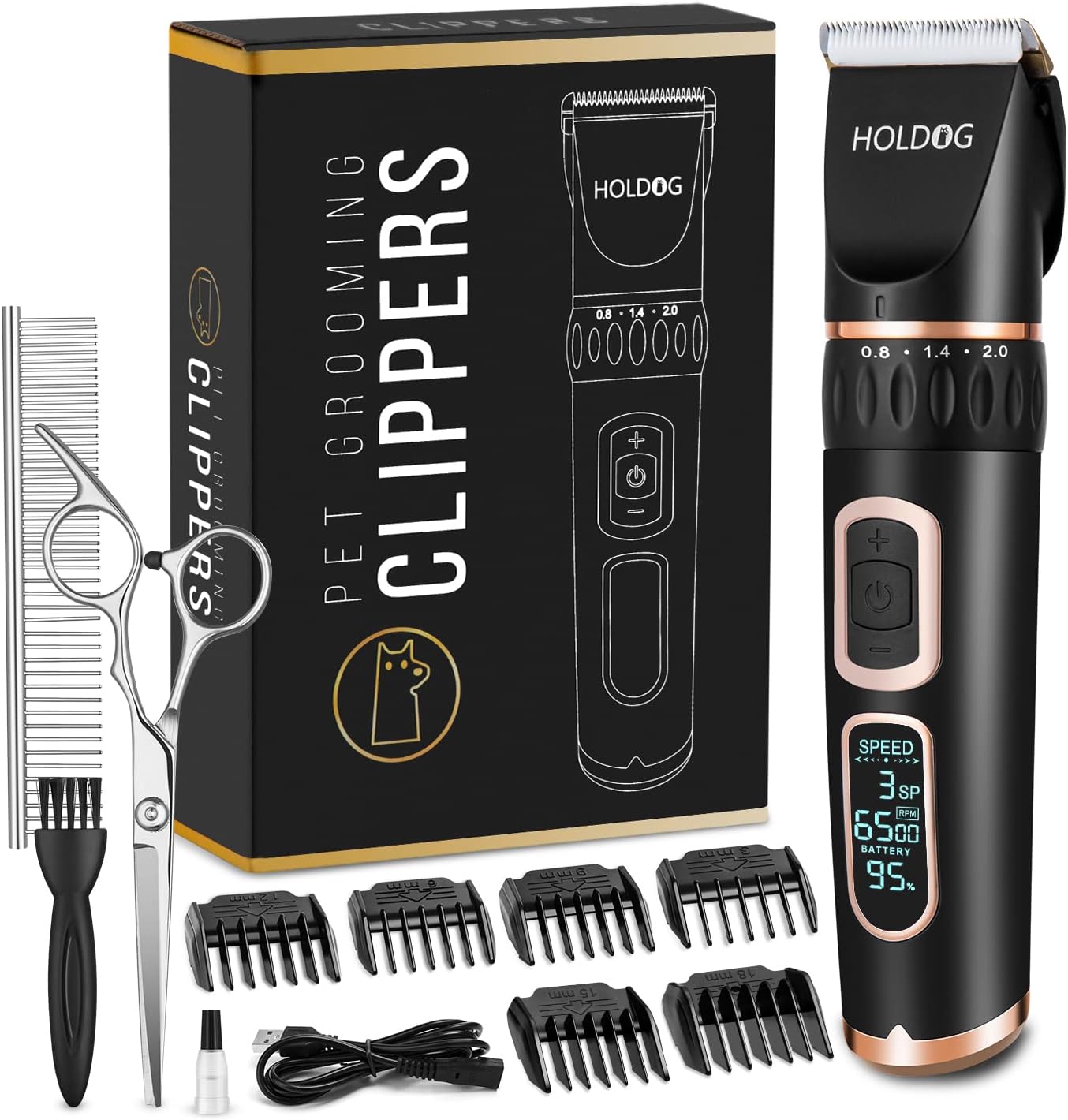 HOLDOG 3-Speed Professional Dog Clipper