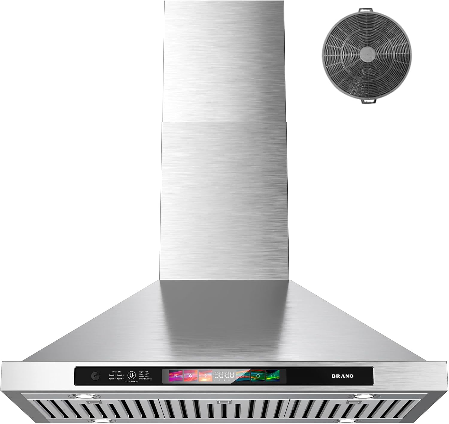 BRANO 30 inch wall mount range hood stainless steel