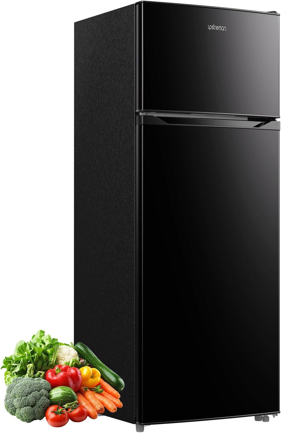 Upstreman 7.7 cu.ft Double-Door Refrigerator Black
