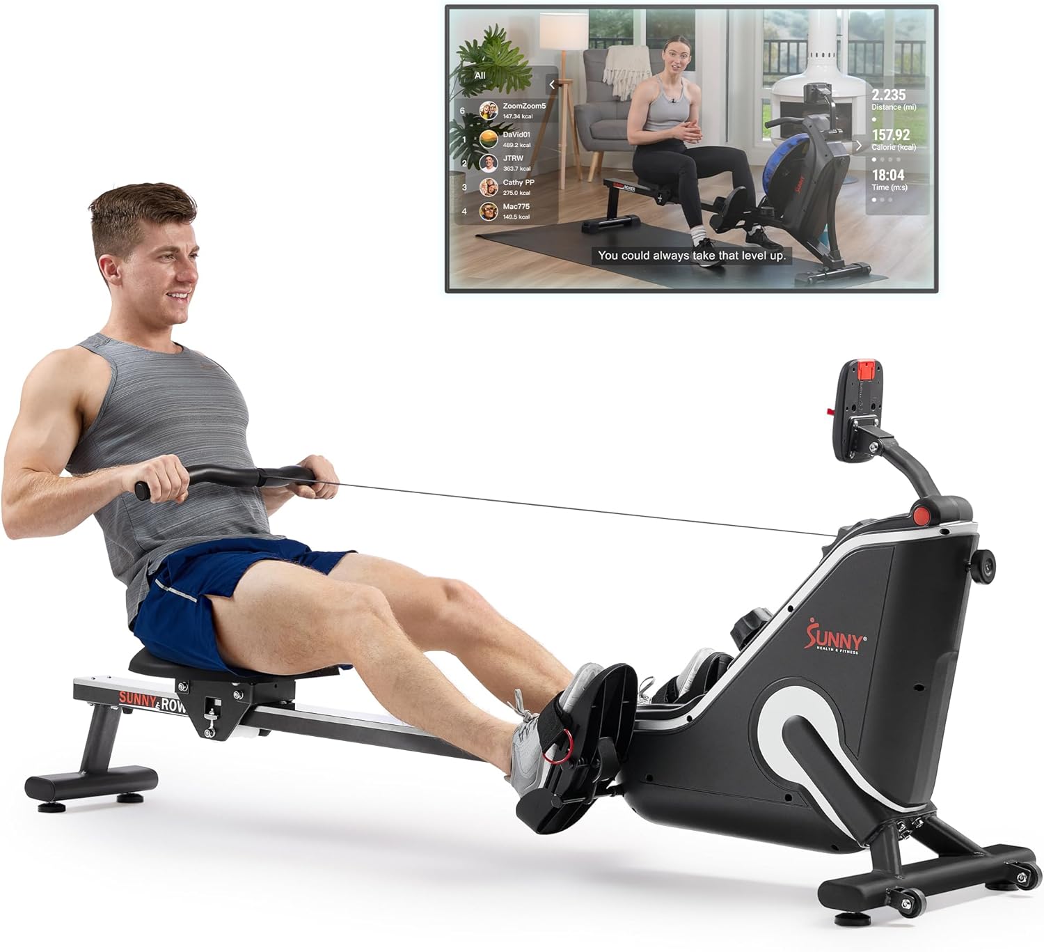 Sunny Health Fitness SF-RW523043 Compact Rowing Machine