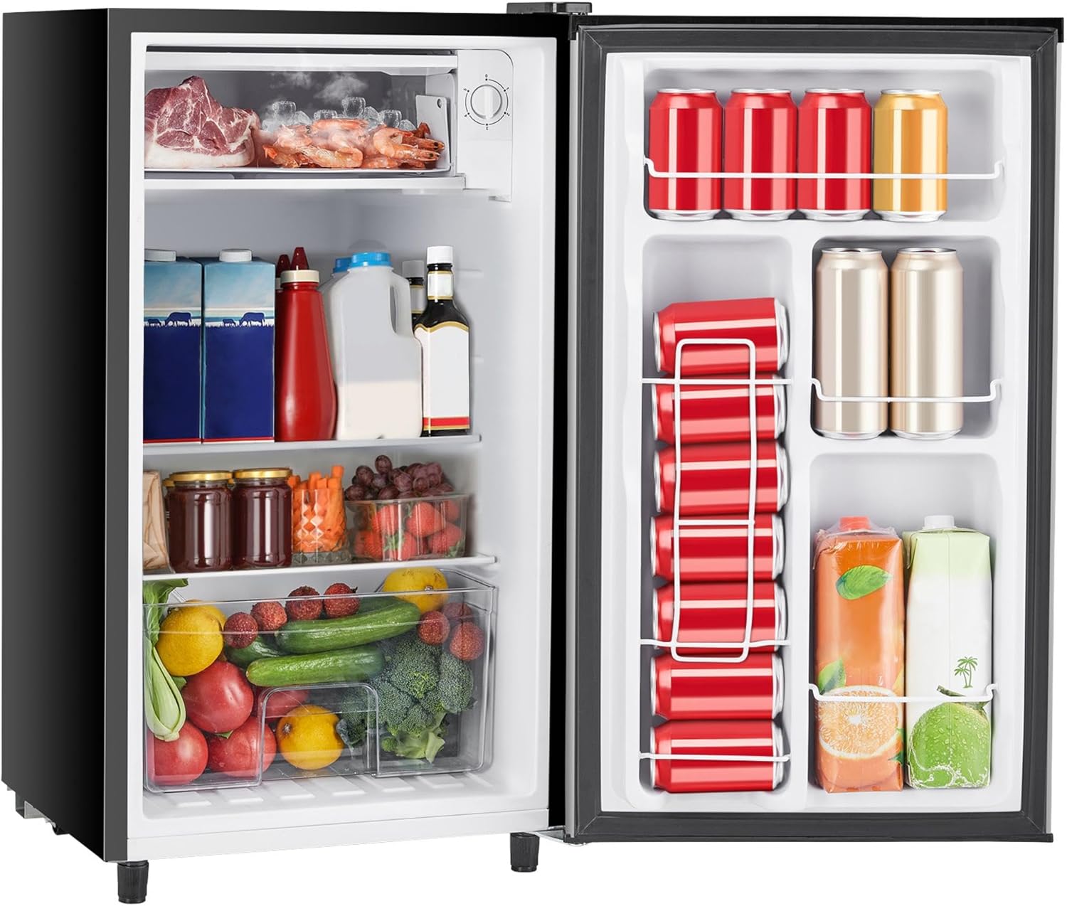 Sweetcrispy 3.2 Cu.Ft Mini Fridge Silver